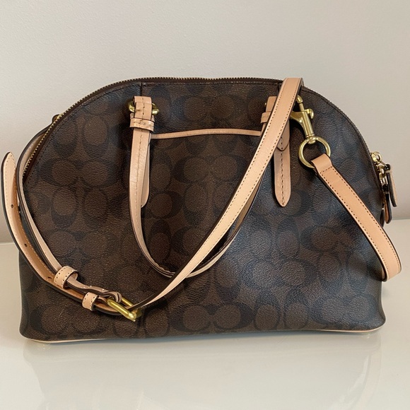 Coach Brown and Tan Shoulder Bag - Picture 2 of 10